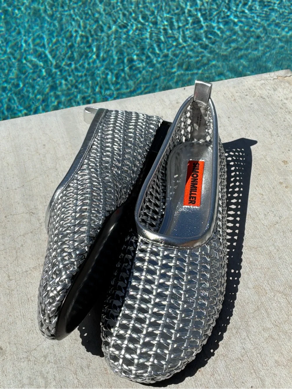 Simon Miller Chrome Woven Riad Ballerina Flats Size 40